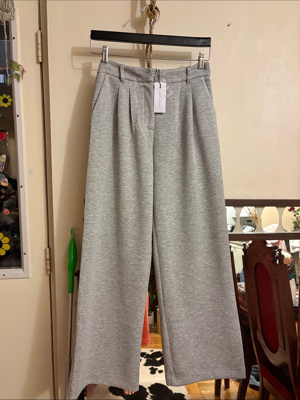 Dynamite Light Heather Gray Wide-Leg Pants